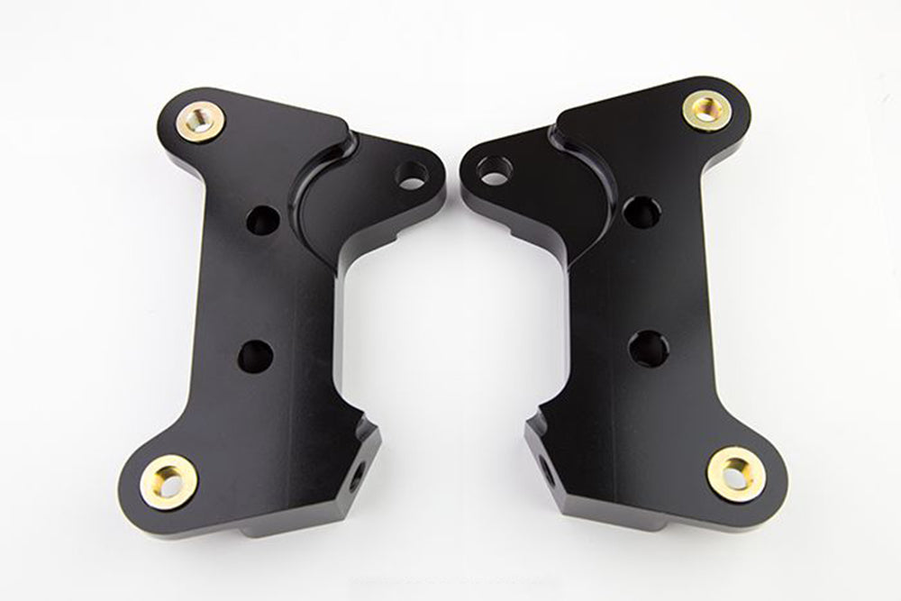 Wilwood Brake Caliper Bracket for 1974-1978 Mustang II and Pinto, Front, Aluminum, Black Anodized, 12.19 Inch Rotor