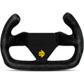 MOMO Automotive Accessories R1925C/27S MOD 27/C Flat D-Shaped Steering Wheel with Black Suede Grip, 270mm Diameter, Aluminum Finish