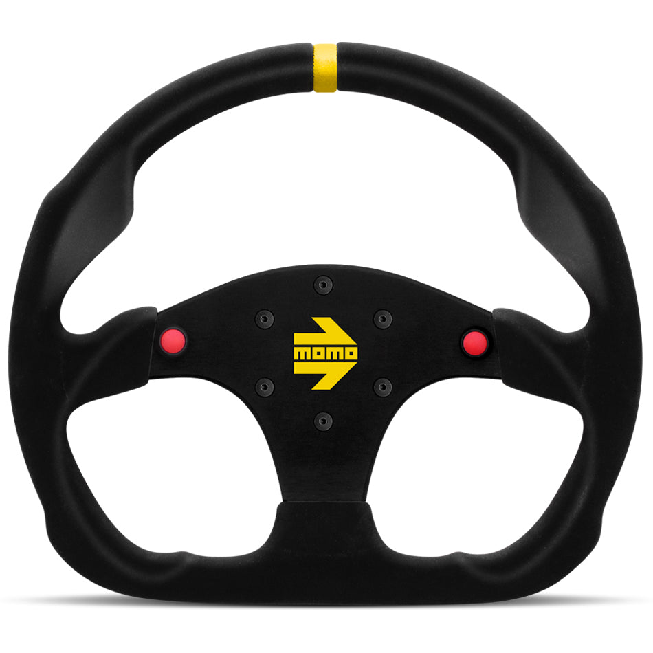MOMO Automotive Accessories R1960/32SHB MOD 30 Steering Wheel with Black Suede Grip and Aluminum Finish