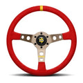 MOMO Automotive Accessories R1905/35MR Mod.07 Microfiber Steering Wheel with Red Grip and Yellow Stripe