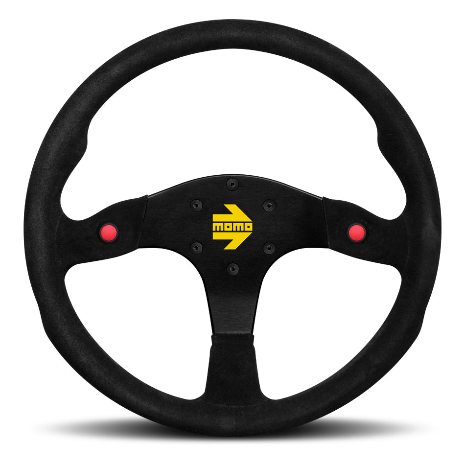 MOMO Automotive Accessories R1980/35S MOD 80 Steering Wheel with Black Suede Grip and Aluminum Finish