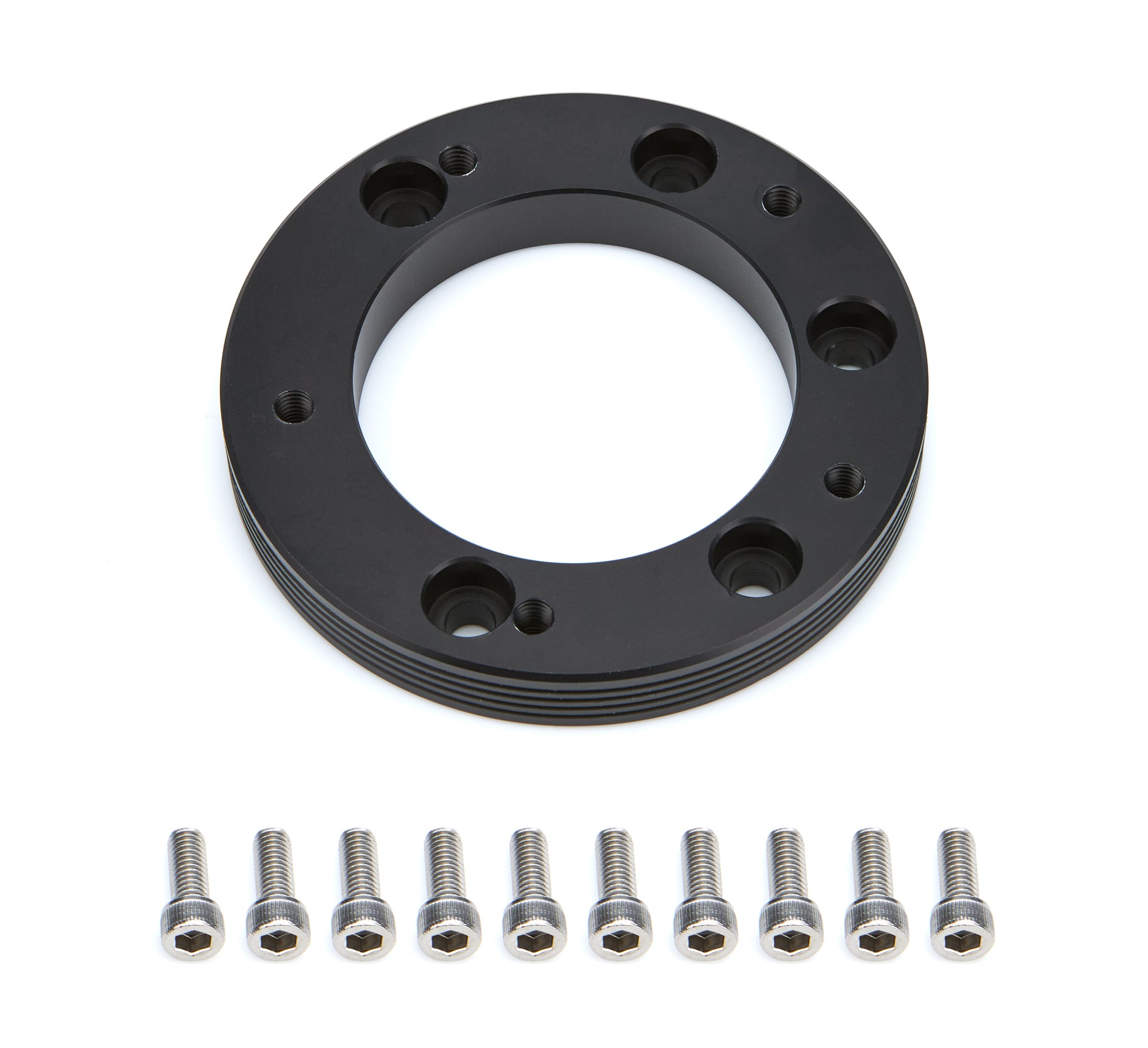 MPI USA MPI-A-5/6BLT Steering Wheel Adapter for 5-Bolt to 6-Bolt Quick Release Hub, Aluminum, Black Anodized