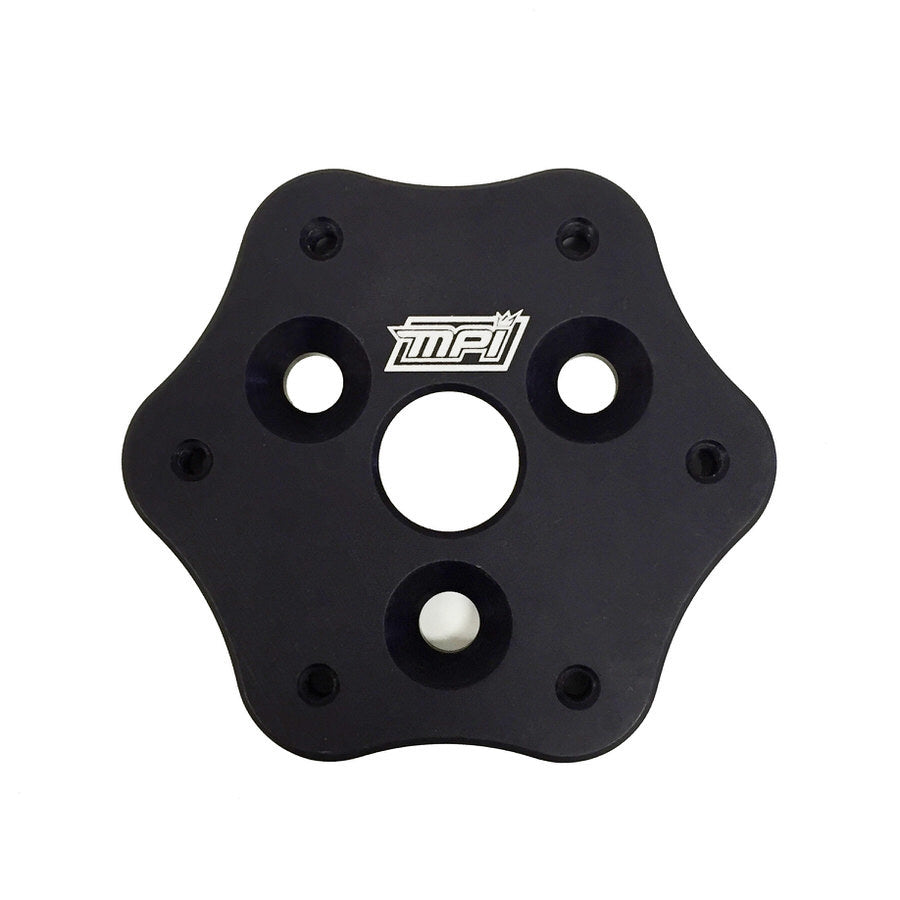 MPI USA MPI-A-3/6BLT 3-Bolt to 6-Bolt Steering Wheel Adapter in Black Anodized Aluminum