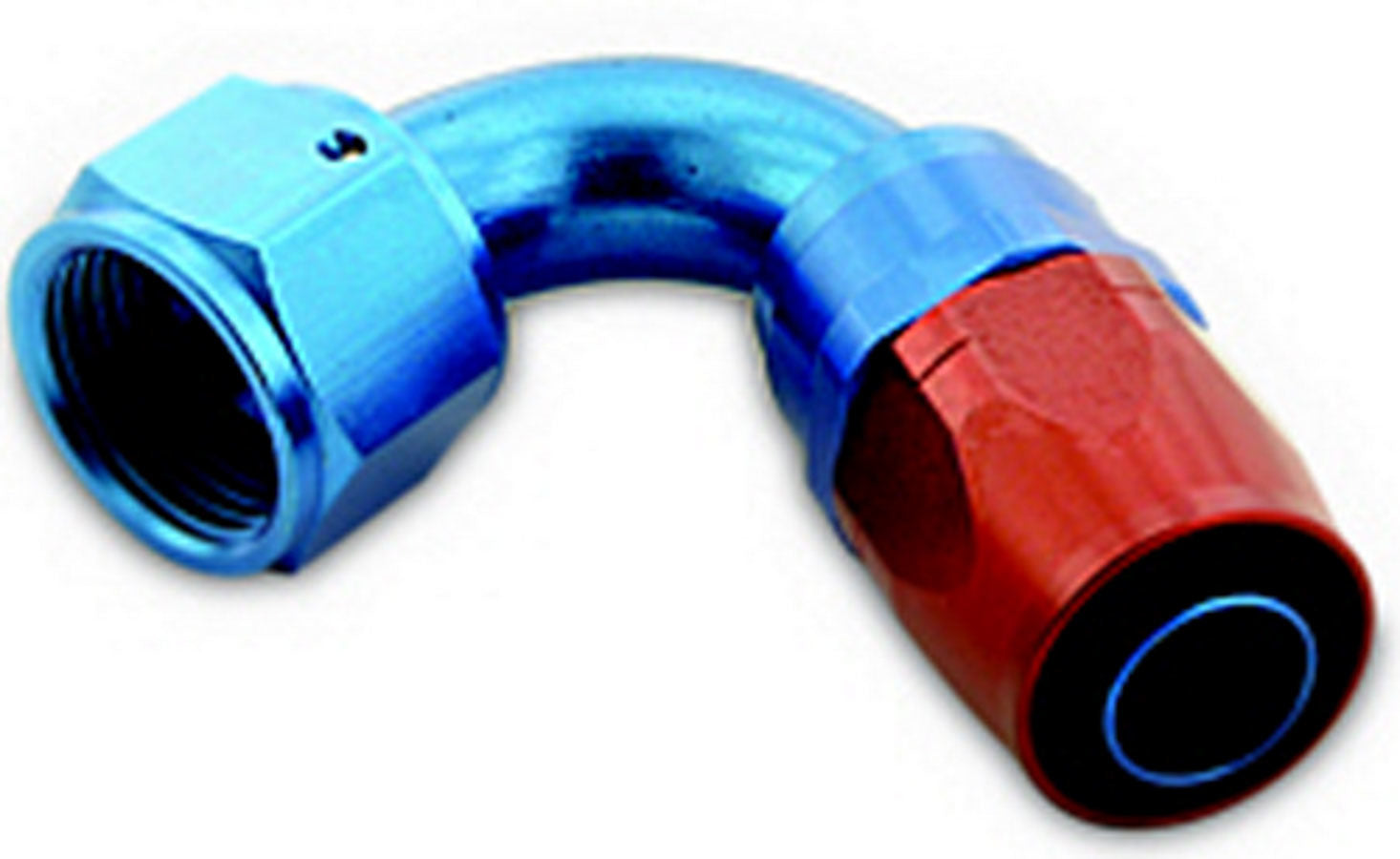 A-1 Products Hose End #12 120 Degree Swivel Aluminum Hose Fitting for 12 AN Lines, Blue/Red Anodized