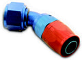 A-1 Products Hose End #6 45 Degree Swivel Aluminum Fitting with Red and Blue Anodized Finish