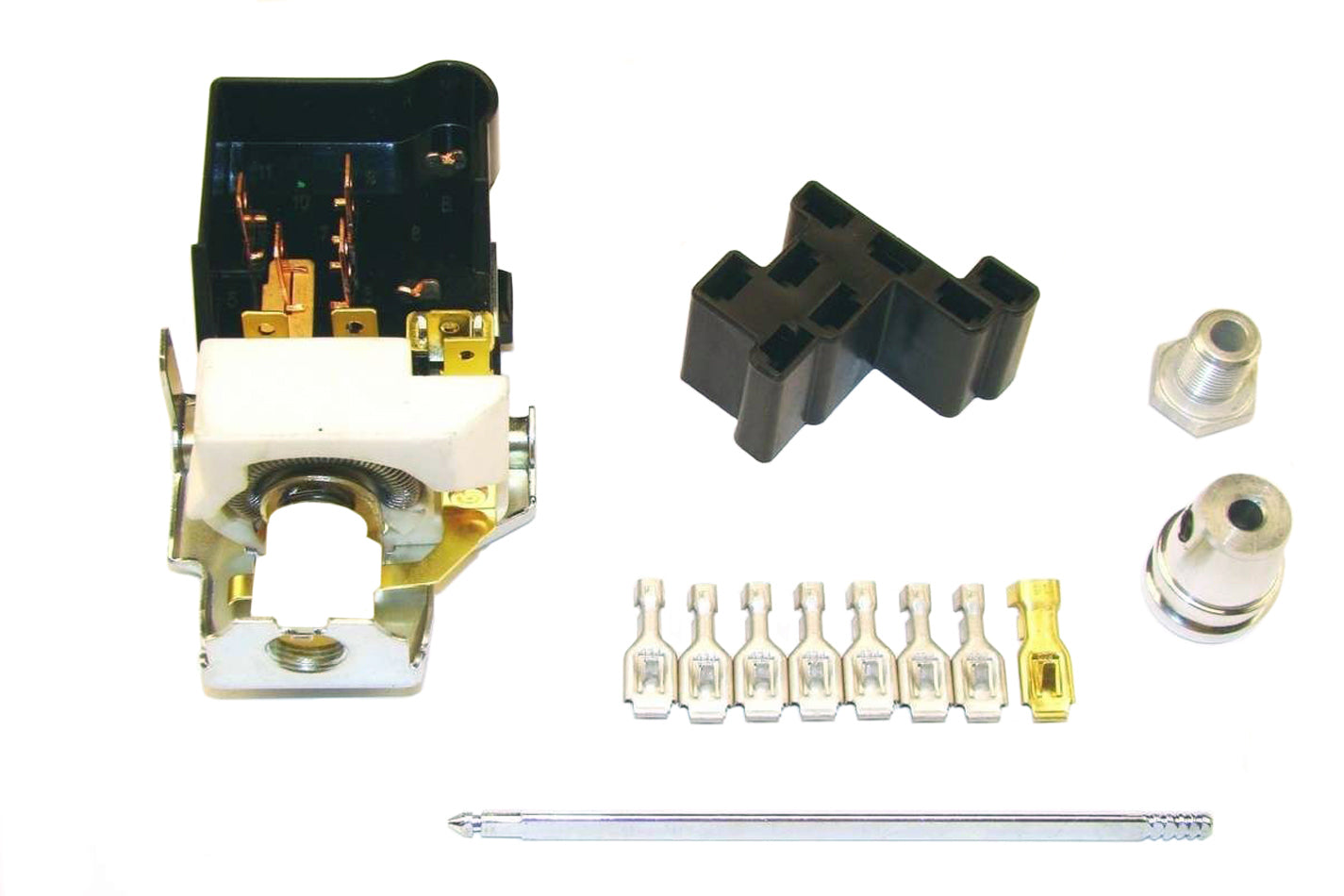 American Autowire Headlight Switch with Aluminum Knob Part 500341, Pull Switch for Off, Park, and Headlight Modes, 7/16-28 Thread, Requires 5/8 Inch Hole, Polished Finish Kit