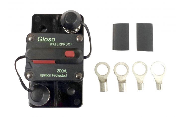 American Autowire 510598 200 Amp Sealed Circuit Breaker Kit Weatherproof Resettable