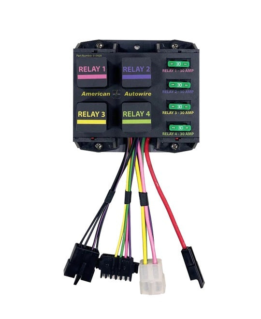 American Autowire AAW510920 Banked Relay System with Four 40 Amp 12V Relays and Wiring Kit