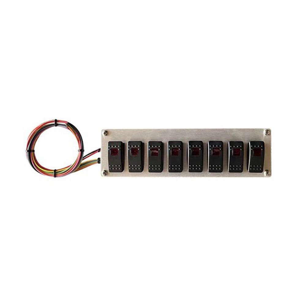 American Autowire AAW510923 Dash Mount Rocker Switch Panel with Seven Switches and Red Indicator Lights