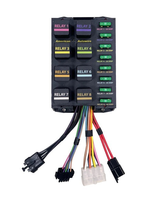 American Autowire AAW510924 Banked Relay System with 8 Relays, 40 Amp, 12V, Wiring Included, Universal Kit
