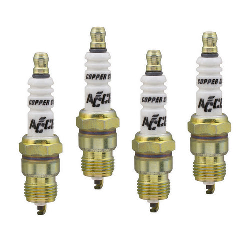 Accel 0276S-4 Shorty Spark Plugs Set of 4 with 14 mm Thread and Tapered Seat
