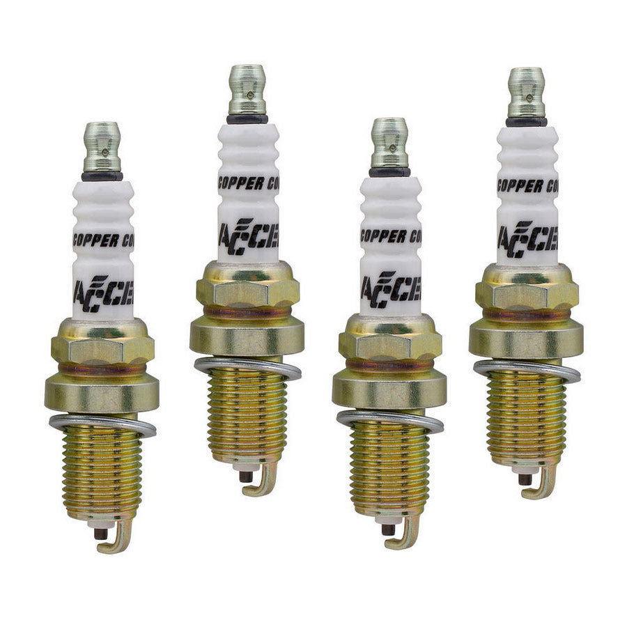 Accel 0414S-4 Shorty Spark Plugs Set of 4 with 14 mm Thread and 0.75 Inch Reach