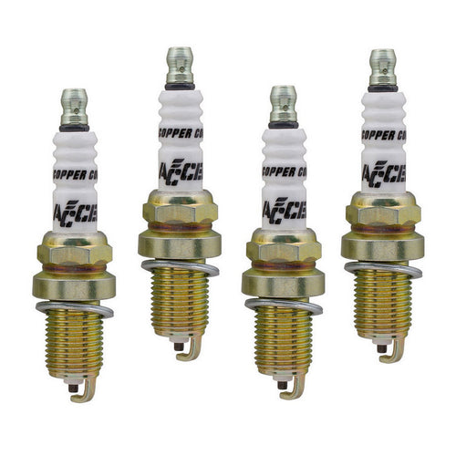 Accel 0414S-4 Shorty Spark Plugs Set of 4 with 14 mm Thread and 0.75 Inch Reach