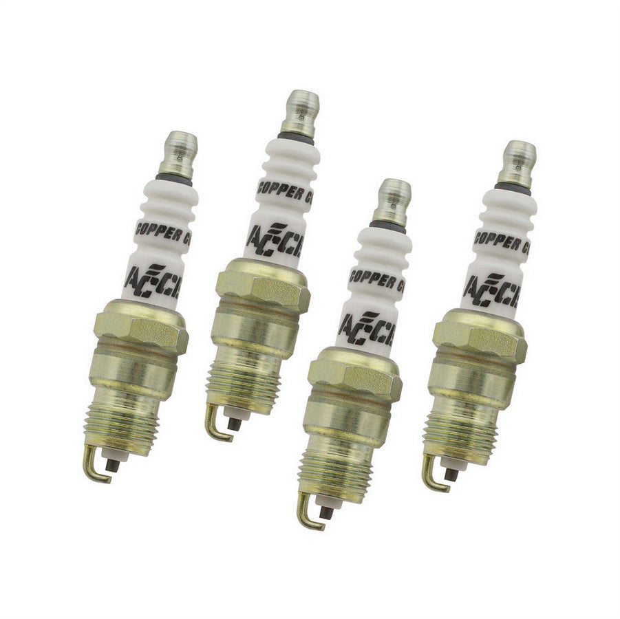 Accel 0574S-4 Shorty Spark Plugs Set of 4 with 14mm Thread and Tapered Seat