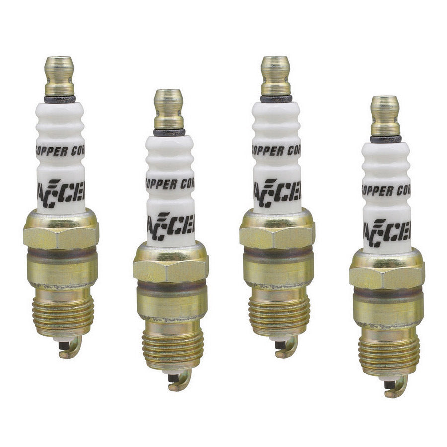 Accel 0576S-4 Shorty Spark Plugs Set of 4 with 14 mm Thread and Tapered Seat