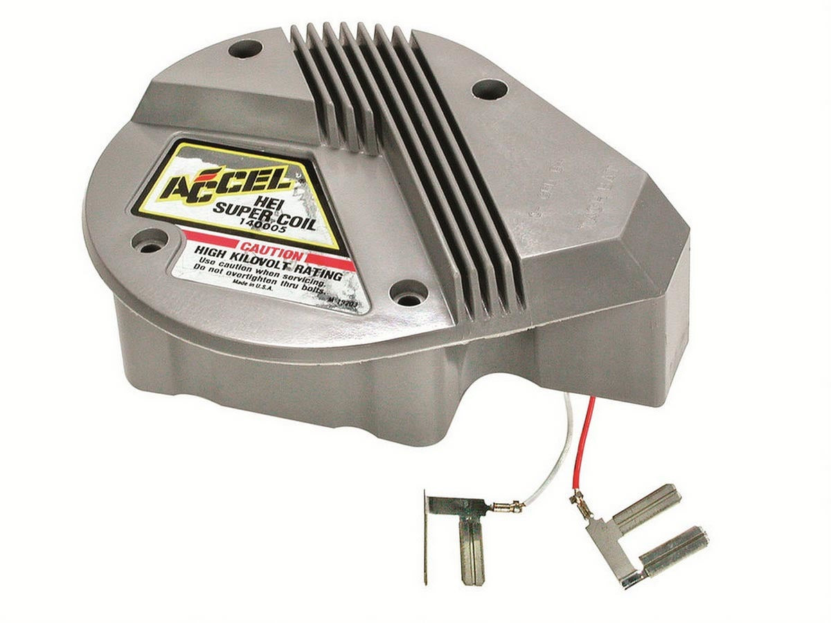 Accel Hei Super Coil Ignition Coil with E-Core, 0.5 Ohm, 45,000 Volt, Gray