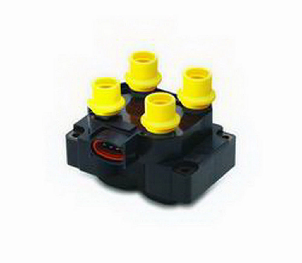 Accel 140018 Super Coil Ignition Coil Pack for Ford 4-Cylinder Engines, 0.500 Ohm, 42000V, 4-Tower, Yellow and Black Finish