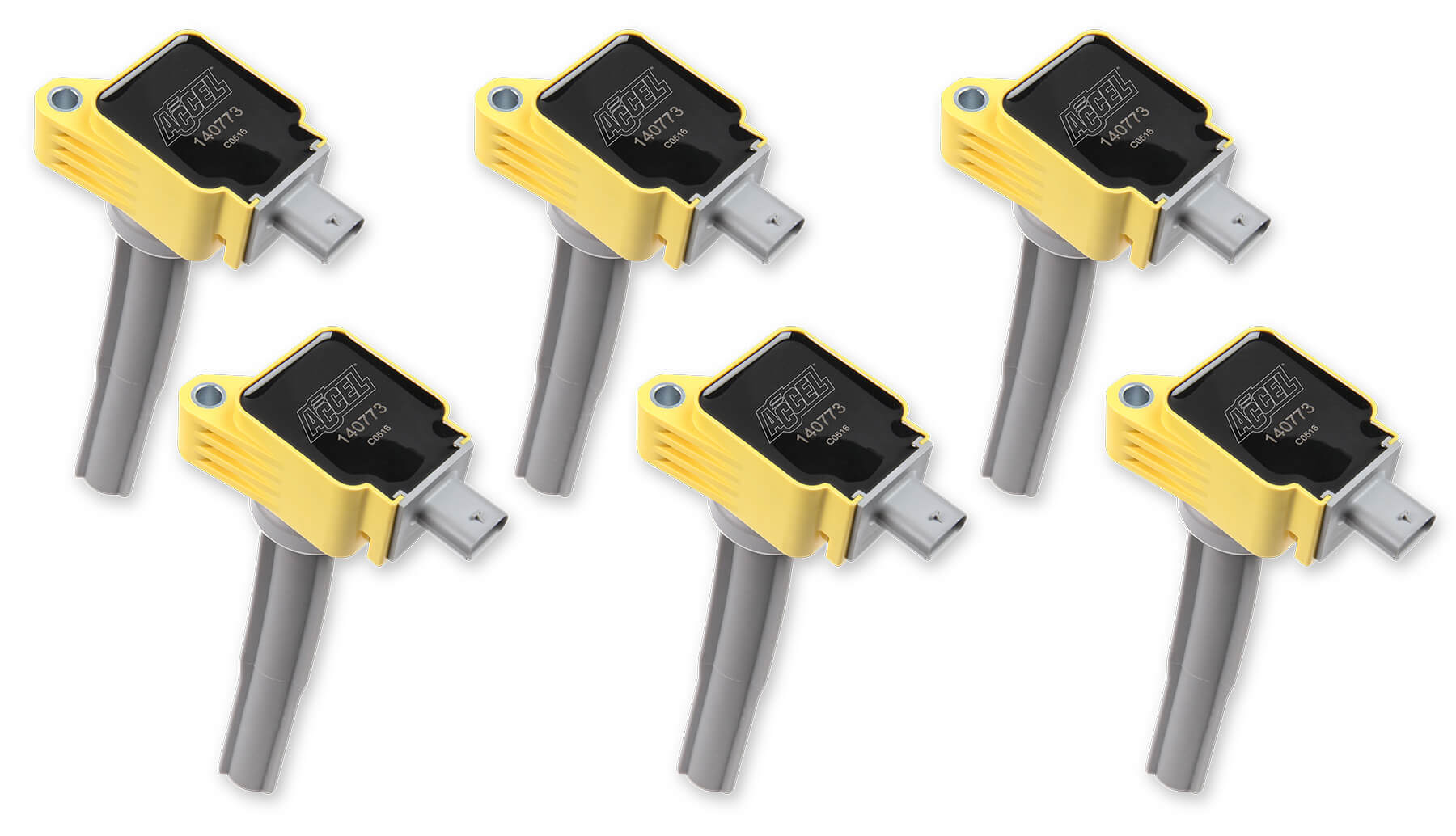 ACCEL 140773-6 Super Coil Ignition Coil Pack for Ford 2.7L V6 EcoBoost, Yellow, Set of 6