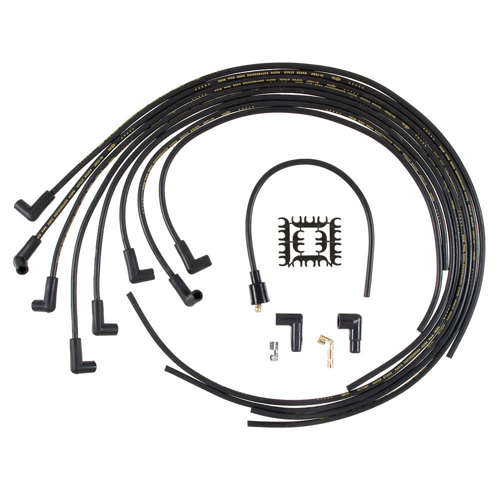 Accel 4041K Super Stock Spiral Core 8mm Spark Plug Wire Set with 90 Degree Plug Boots for V8 Engines