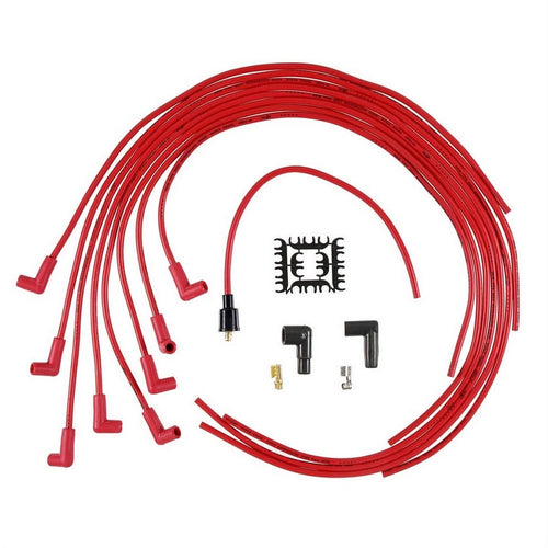 Accel 4041R 8mm Spiral Core Spark Plug Wire Set with 90 Degree Red Boot for V8 Engines