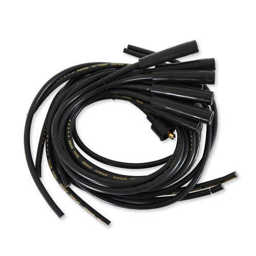 Accel 5040K Spark Plug Wire Set, Super Stock Spiral Core 8mm Black with Straight HEI Terminals for V8 Engines