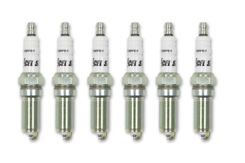 Accel 578-6 Spark Plug Set for Ford V6 EcoBoost Engines, Copper Core, 14mm Thread, 1 Inch Reach, Tapered Seat, Resistor