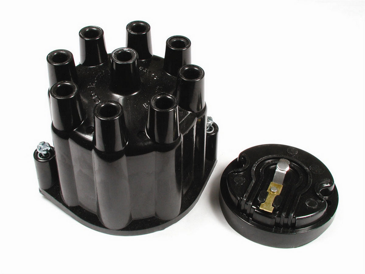 Accel Cap and Rotor Kit for V8 Engines, Brass Terminals, Twist Lock, Plastic, Black, Non-Vented, Part Number 8124ACC