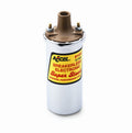 Accel 8145C SS Breakerless Electric Ignition Coil with Chrome Canister and Oil Fill, 0.700 Ohm, Female Socket, 45,000 Volts