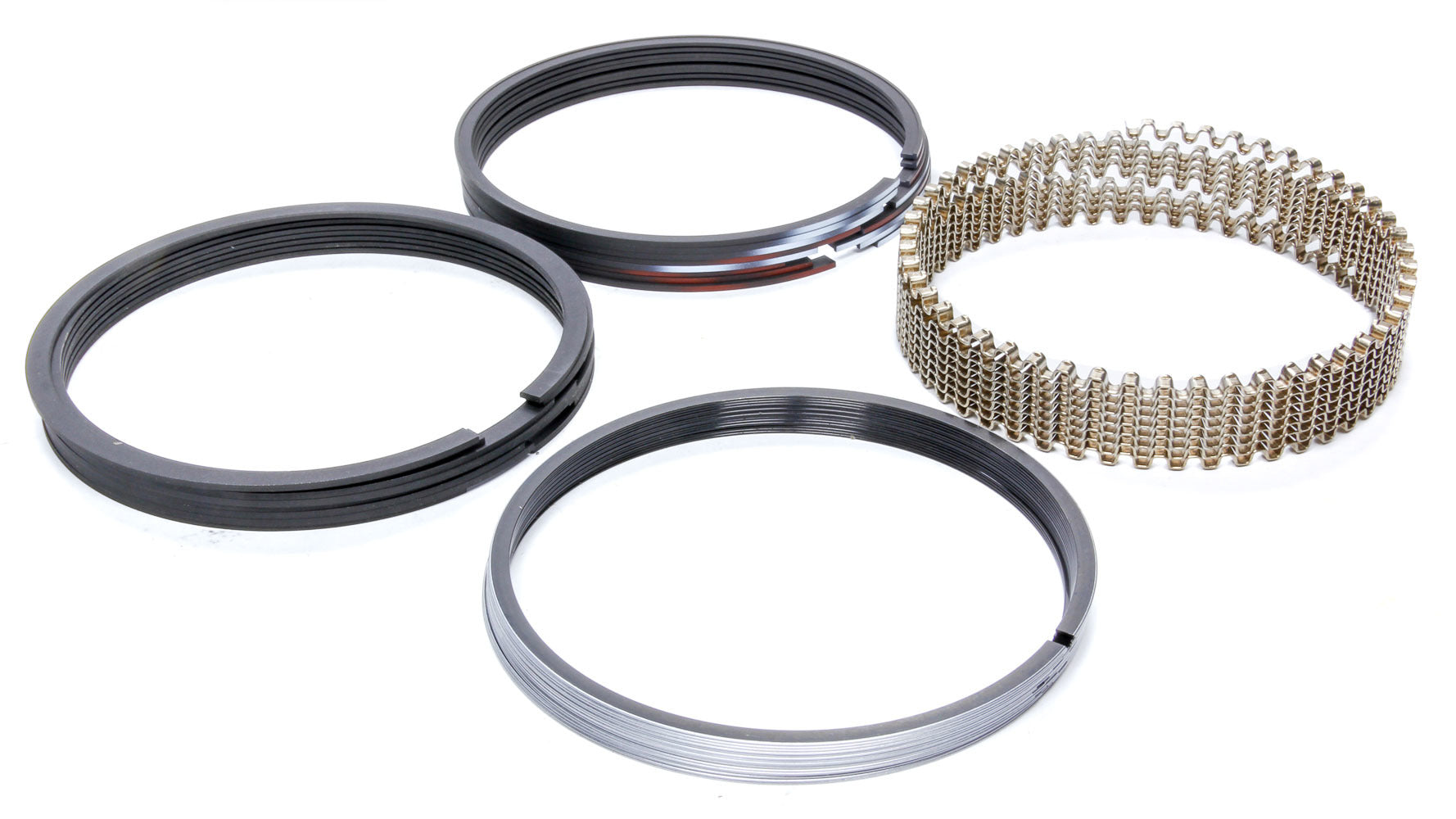 Akerly-Chilts Piston Ring Set 19525-5, 4.380 Inch Bore, High Tension, File Fit, Ductile Iron with Plasma Moly Coating
