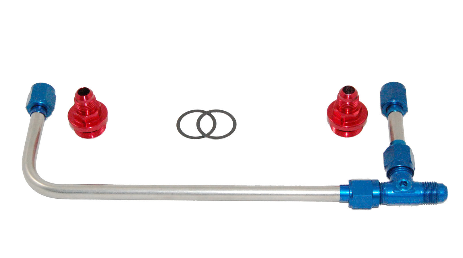Advanced Engine Design 60945 Polished Stainless Steel 4150 Carburetor Fuel Line Kit with 6 AN Male Inlet and Dual 6 AN Female Outlets