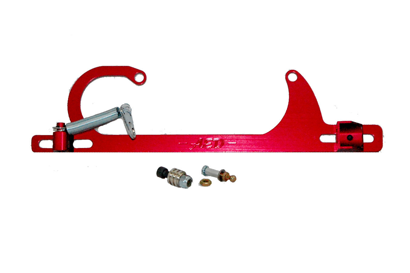 Advanced Engine Design 6600R Chevy Throttle Cable and Spring Bracket Kit with Return Spring, Aluminum, Red Anodized, for GM Carburetor, Square Bore