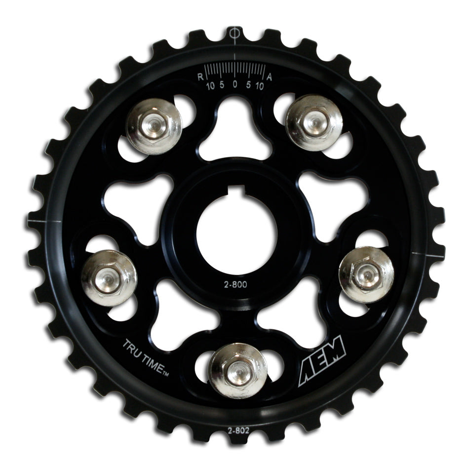 AEM Electronics 23-802BK Adjustable Cam Gear for Honda B-Series Engines, Black Anodized Aluminum