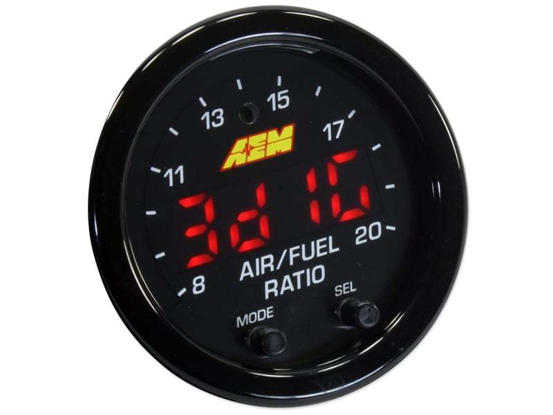 AEM Electronics 30-0300 X-Series Wideband UEGO Air-Fuel Ratio Gauge, Digital, 8.0:1 to 20:1 AFR, 2-1/16 Inch Diameter, Black Face