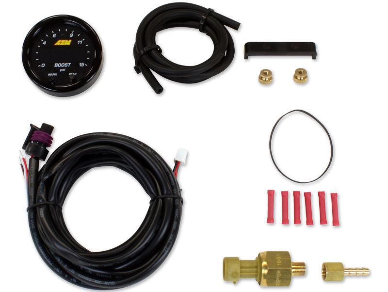 AEM Electronics 30-0309 X-Series Digital Pressure Gauge 0-15 psi, Electric, 2-1/16 Inch Diameter, Full Sweep Black Face
