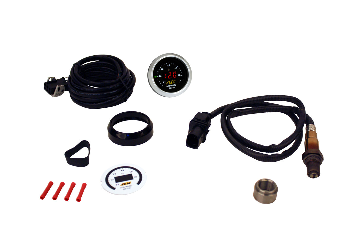 AEM Electronics 30-4110 Digital Wideband Air-Fuel Ratio Gauge with Electric Sensor and 2-1/16 Inch Black and White Face