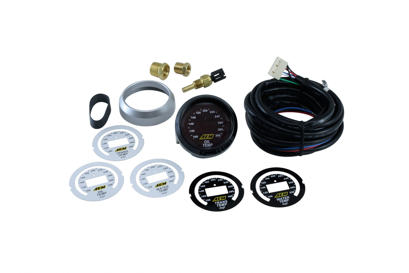 AEM Electronics Water Temperature Gauge 30-4402, Digital, 100-300°F Range, 2-1/16 Inch Black and White Face Display