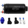 AEM Electronics 50-1005 Inline High Flow Fuel Pump, 400 LPH at 40 PSI, Electric, In-Line with 10 AN Female O-Ring Inlet and 6 AN Female O-Ring Outlet