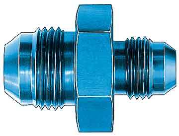 AEROQUIP FBM2160 Aluminum Adapter, 8 AN Male to 6 AN Male, Blue Anodized