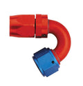 Aeroquip FBM4056 Swivel 16AN 150 Degree Hose End Elbow Aluminum Blue and Red Anodized
