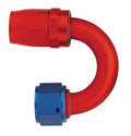 Aeroquip FBM4066 #16 180 Degree Hose End Fitting with 16 AN Female Swivel Aluminum Blue and Red Anodized