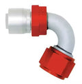 Aeroquip FBM4243 Startlite Hose End Fitting with 120 Degree Bend for 8 AN Hose, Aluminum Red and Silver