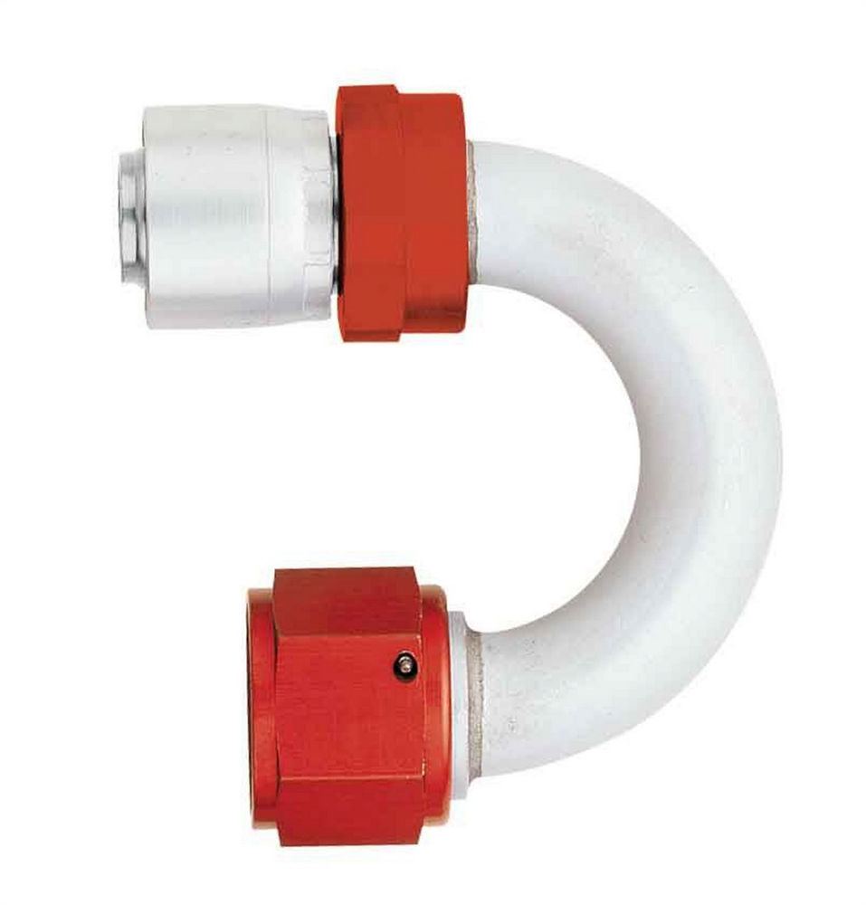 Aeroquip FBM4265 #12 180 Degree Startlite Crimp Fitting with 12 AN Hose End and Female Swivel in Aluminum, Red and Silver Finish