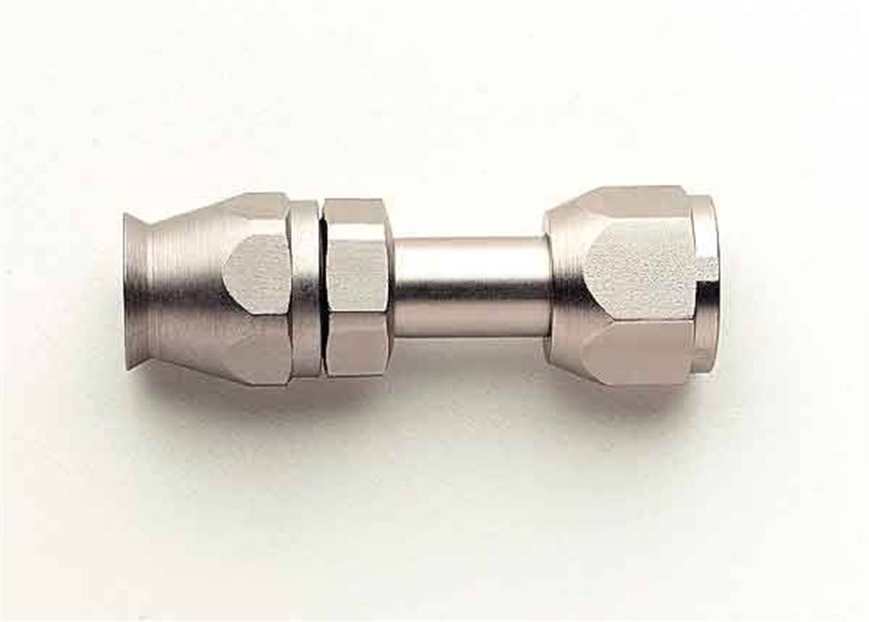 Aeroquip FCE1714 Straight 10 AN A/C Hose End Fitting with O-Ring, Steel Nickel Plated