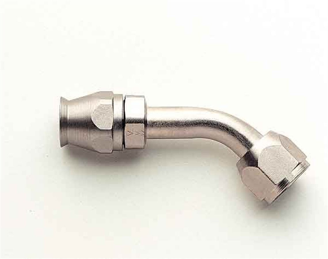 Aeroquip FCE1722 45 Degree 6 AN AC Refrigerant Fitting with Steel Nickel Plated Finish