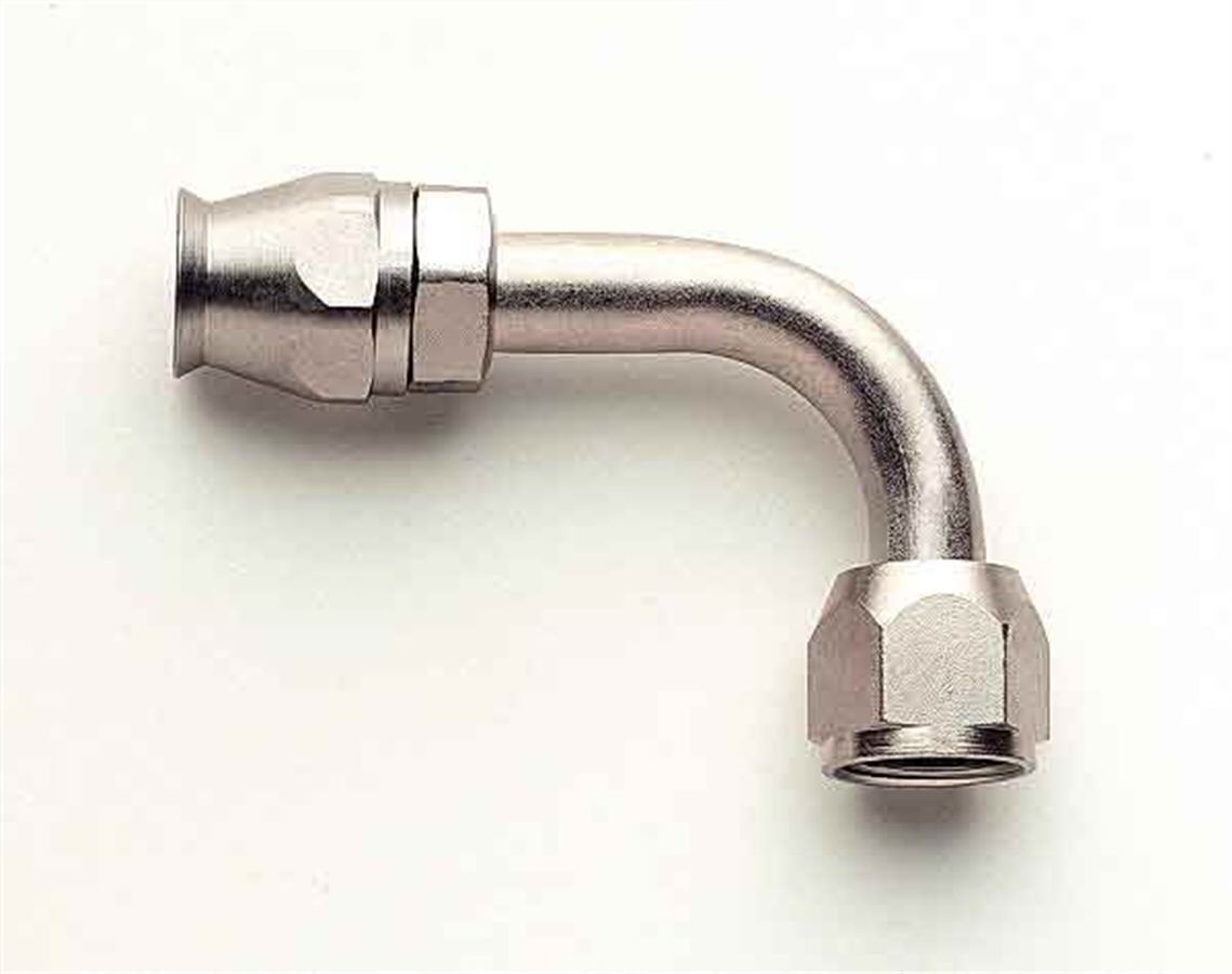Aeroquip FCE1732 90 Degree AC Refrigerant Fitting for 6 AN Hose, Steel Nickel Plated
