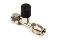 AEROQUIP FCE1812 Straight Hose End with Charge Port for AC Refrigerant, 6 AN Female O-Ring Steel Nickel Plated