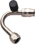 Aeroquip FCE1893 135 Degree -8 Hose End with Charge Port, Steel Nickel Plated, 8 AN Female O-Ring Fitting