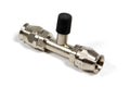 AEROQUIP FCE1914 Straight 10 AN Hose Fitting with Charge Port, Steel Nickel Plated