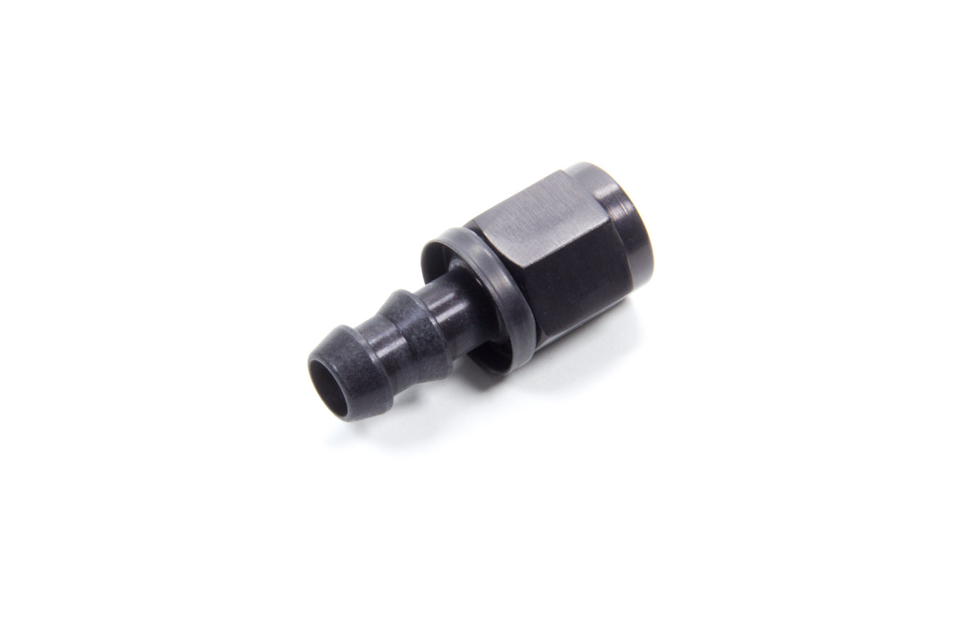 AEROQUIP FCL1512 #6 Straight Socketless Hydraulic Hose Fitting with 6 AN Female and Hose Barb in Aluminum Black Anodized