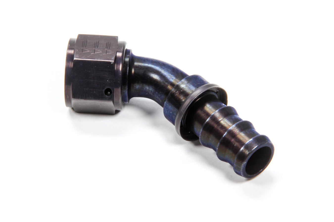 Aeroquip FCL1525 #12 45 Degree Socketless Fitting for 12 AN Hoses, Aluminum Black Anodized